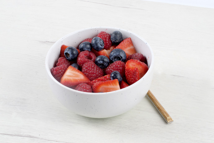 Plato de frutos rojos