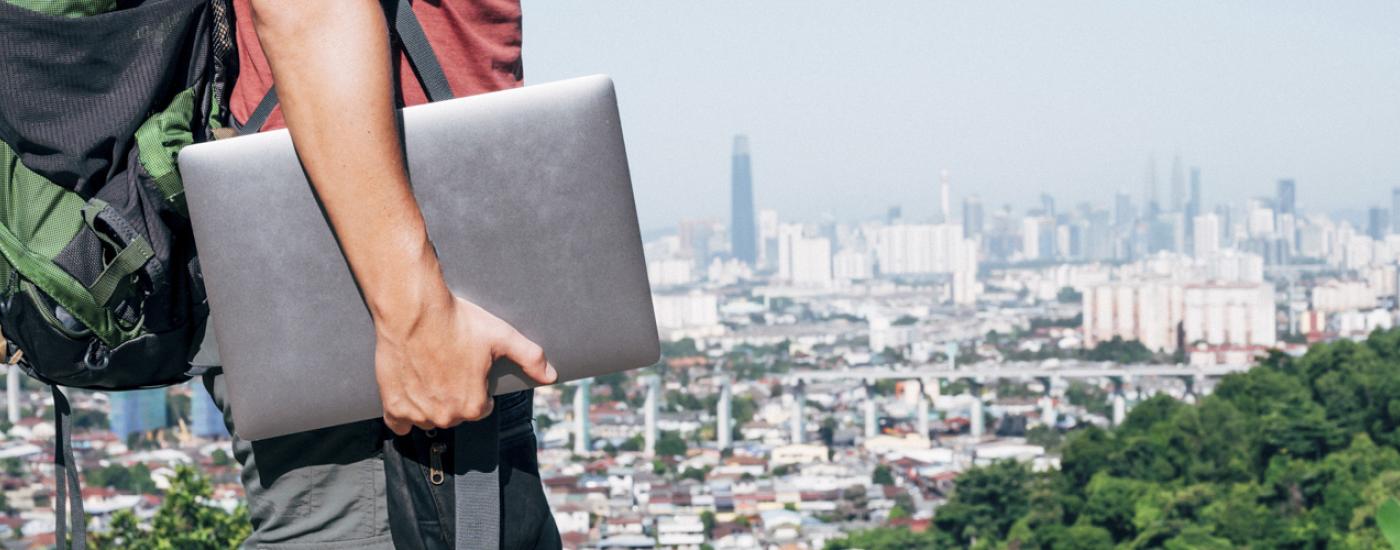 Nómada digital viajando