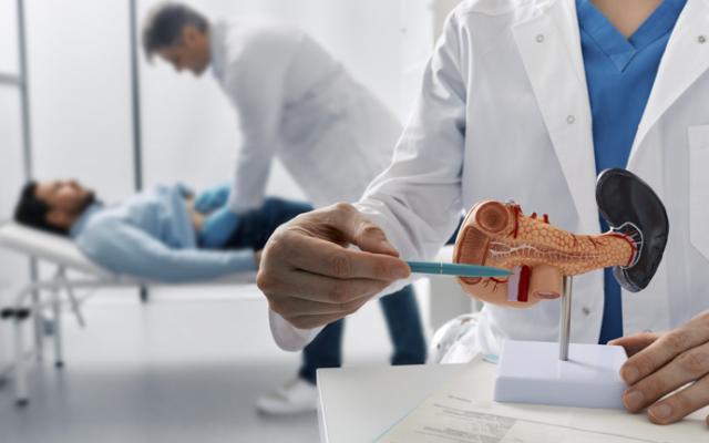 Médicos realizando estudios sobre el páncreas 